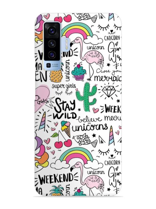 Unicorn Ice Cream Snap Case for Vivo X50 Zapvi