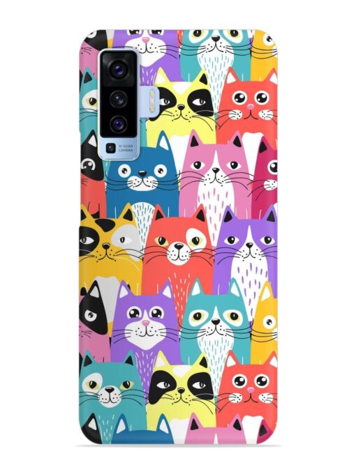 Funny Cartoon Cats Snap Case for Vivo X50 Zapvi