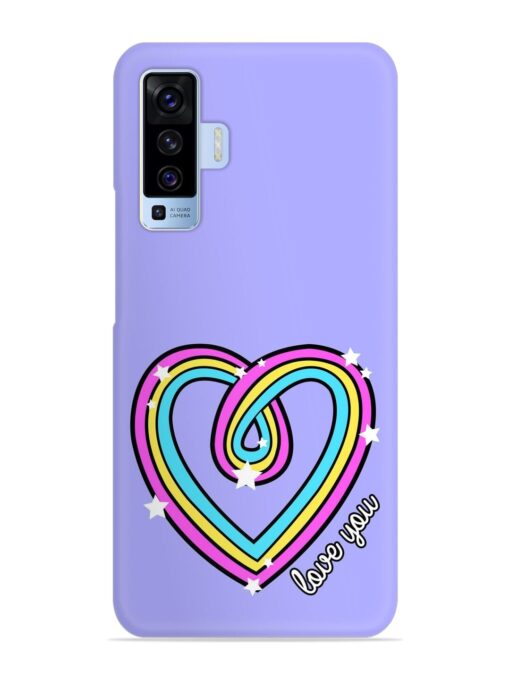 Colorful Rainbow Heart Snap Case for Vivo X50 Zapvi