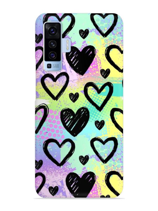 Bright Pattern Hearts Snap Case for Vivo X50 Zapvi