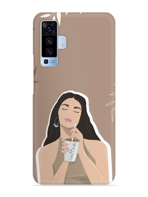 Girl With Coffee Snap Case for Vivo X50 Zapvi