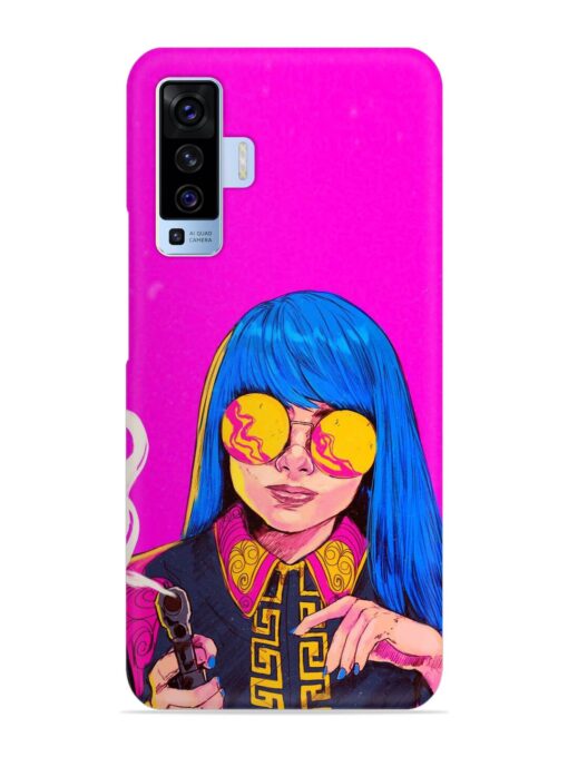 Aesthetic Anime Girl Snap Case for Vivo X50 Zapvi