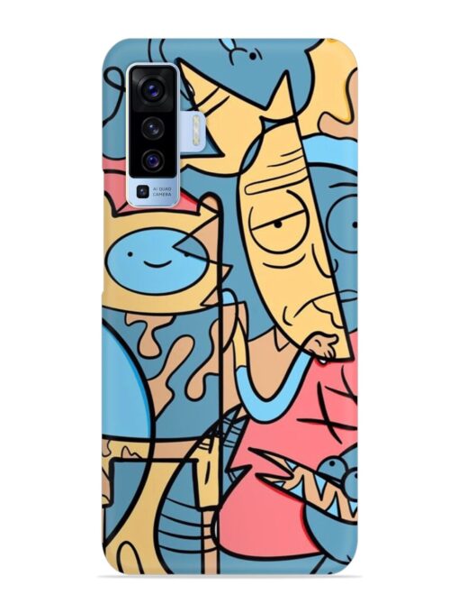 Silly Face Doodle Snap Case for Vivo X50 Zapvi