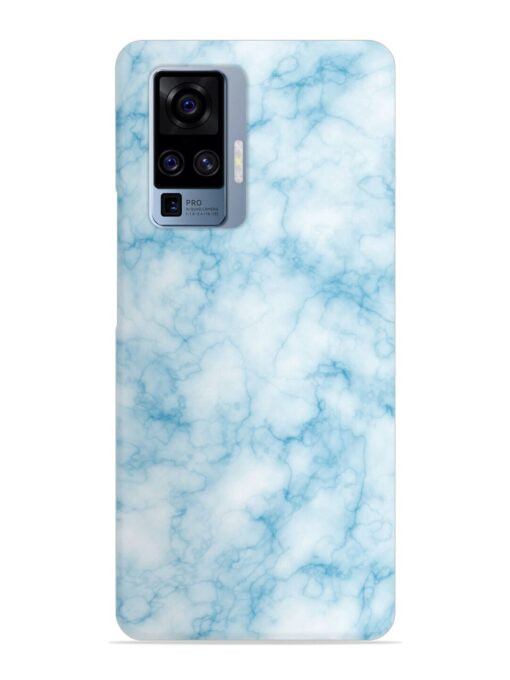 Blue White Natural Marble Snap Case for Vivo X50 Pro Zapvi