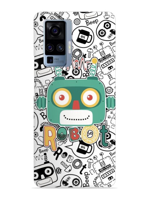 Robot Modern Seamless Pattern Snap Case for Vivo X50 Pro Zapvi