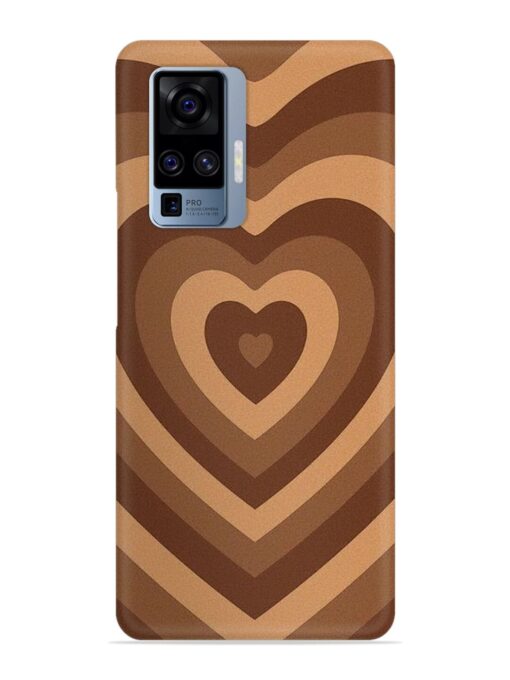 Brown Heart Snap Case for Vivo X50 Pro Zapvi