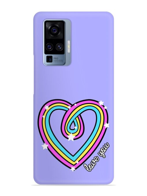 Colorful Rainbow Heart Snap Case for Vivo X50 Pro Zapvi