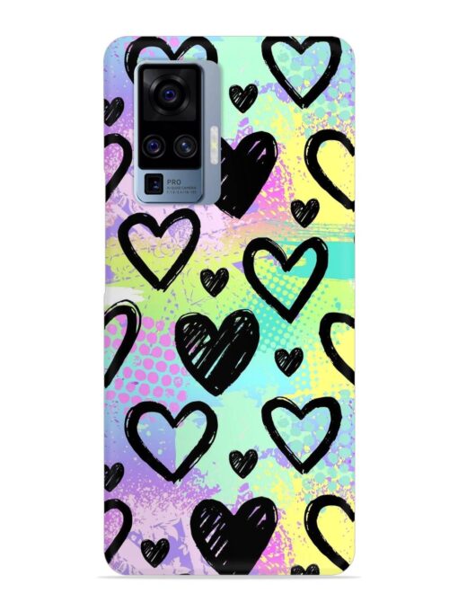 Bright Pattern Hearts Snap Case for Vivo X50 Pro Zapvi