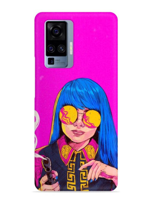 Aesthetic Anime Girl Snap Case for Vivo X50 Pro Zapvi