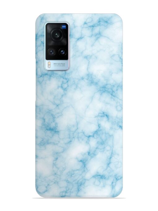 Blue White Natural Marble Snap Case for Vivo X60 Zapvi