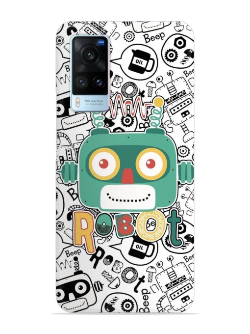 Robot Modern Seamless Pattern Snap Case for Vivo X60 Zapvi