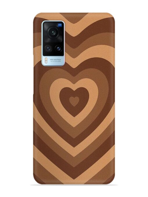 Brown Heart Snap Case for Vivo X60 Zapvi