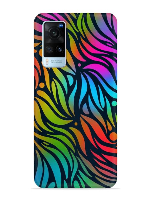 Abstract Leaf Design Snap Case for Vivo X60 Zapvi