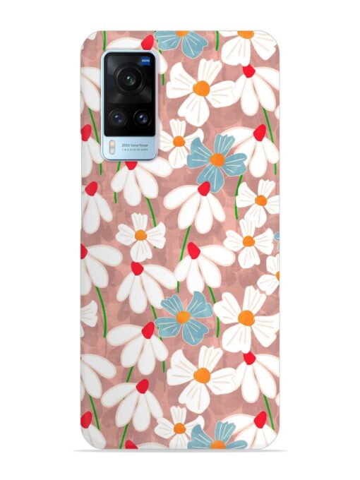 Abstract Petal Flowers Snap Case for Vivo X60 Zapvi