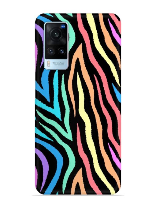 Colorful Abstract Zebra Snap Case for Vivo X60 Zapvi