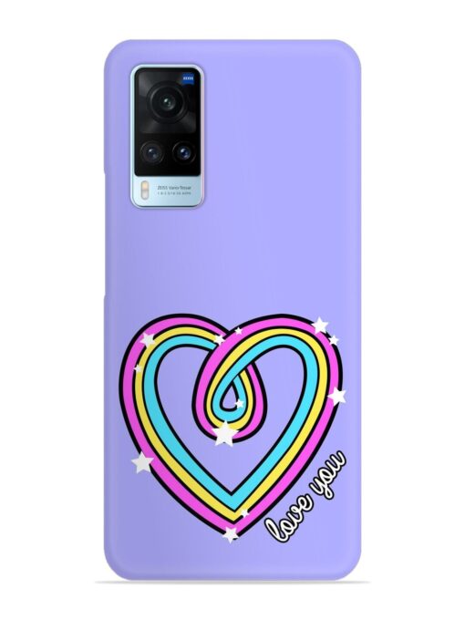 Colorful Rainbow Heart Snap Case for Vivo X60