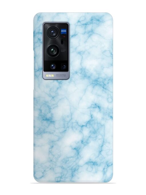 Blue White Natural Marble Snap Case for Vivo X60 Pro Plus Zapvi