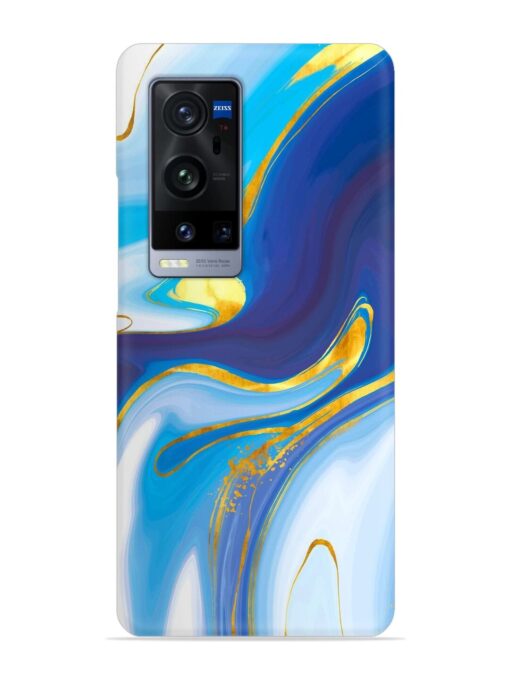 Watercolor Background With Golden Foil Snap Case for Vivo X60 Pro Plus