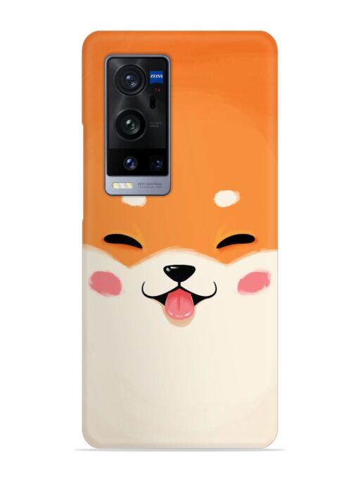 Cute Dog Face Vector Snap Case for Vivo X60 Pro Plus Zapvi