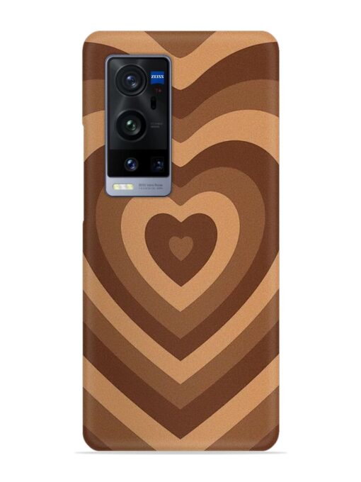 Brown Heart Snap Case for Vivo X60 Pro Plus