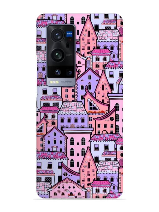 Seamless Pattern Houses Snap Case for Vivo X60 Pro Plus