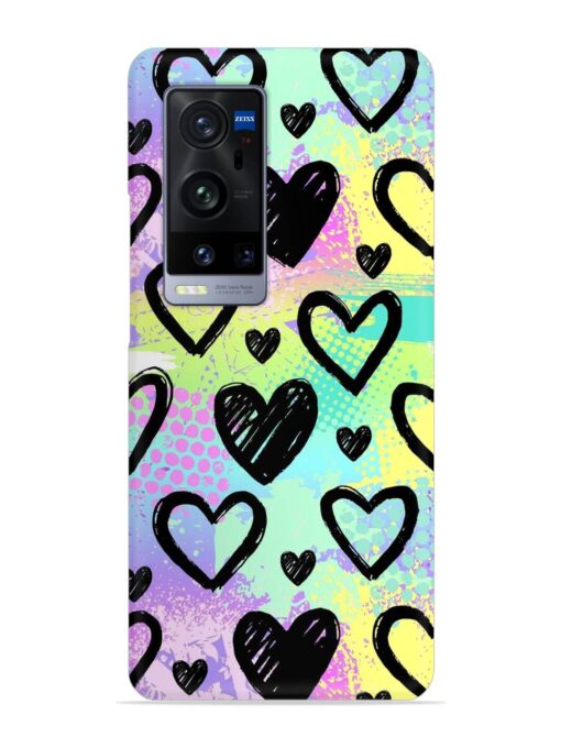 Bright Pattern Hearts Snap Case for Vivo X60 Pro Plus Zapvi