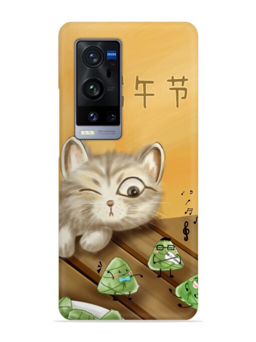 Cat Scorpion Dancing Snap Case for Vivo X60 Pro Plus