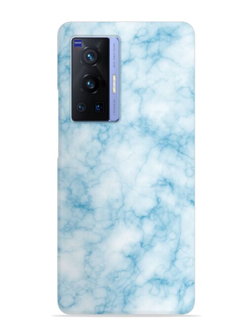 Blue White Natural Marble Snap Case for Vivo X70 Pro (5G) Zapvi