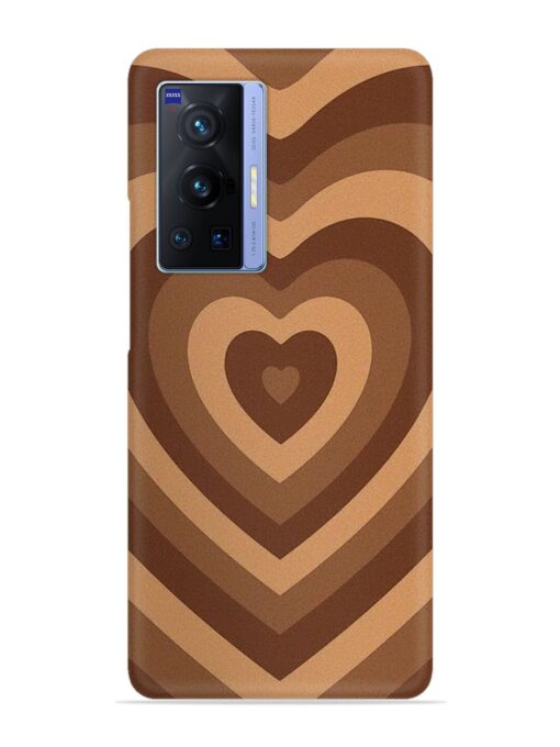 Brown Heart Snap Case for Vivo X70 Pro (5G) Zapvi