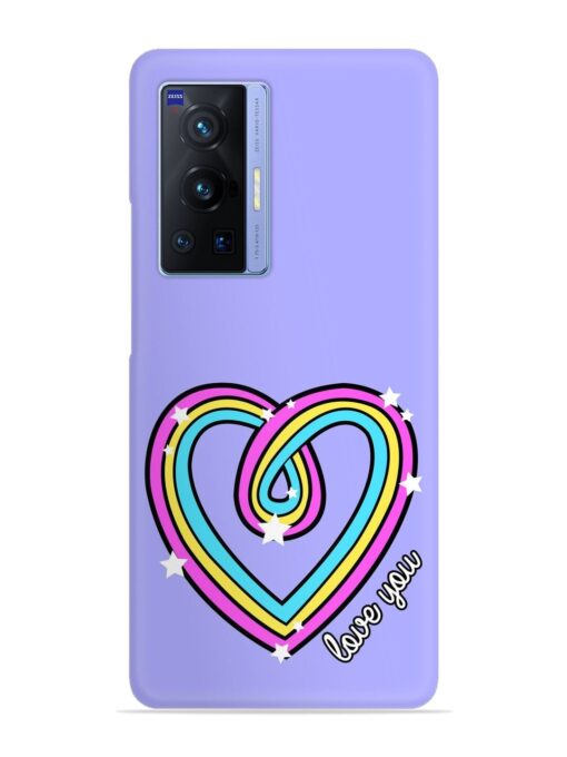 Colorful Rainbow Heart Snap Case for Vivo X70 Pro (5G) Zapvi