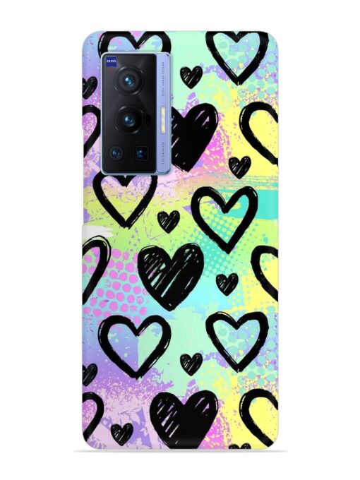 Bright Pattern Hearts Snap Case for Vivo X70 Pro (5G)