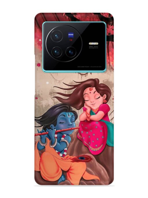 Radhe Krishna Water Art Snap Case for Vivo X80 Zapvi