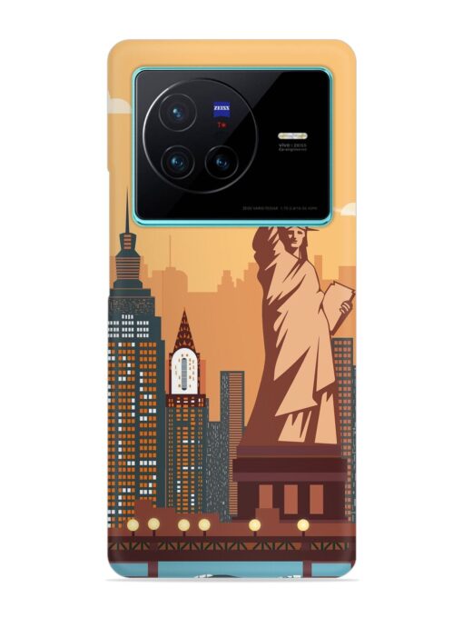 New York Statue Of Liberty Architectural Scenery Snap Case for Vivo X80