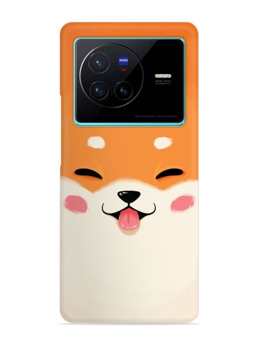 Cute Dog Face Vector Snap Case for Vivo X80 Zapvi