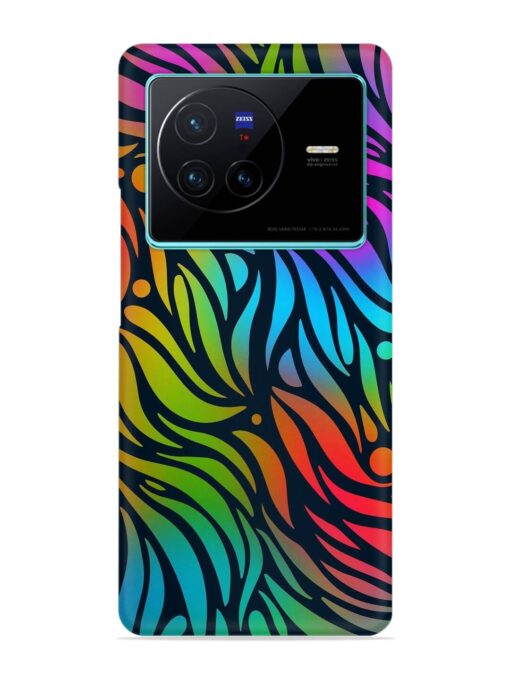 Abstract Leaf Design Snap Case for Vivo X80 Zapvi