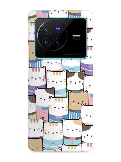 Cute Adorable Cat Snap Case for Vivo X80 Zapvi