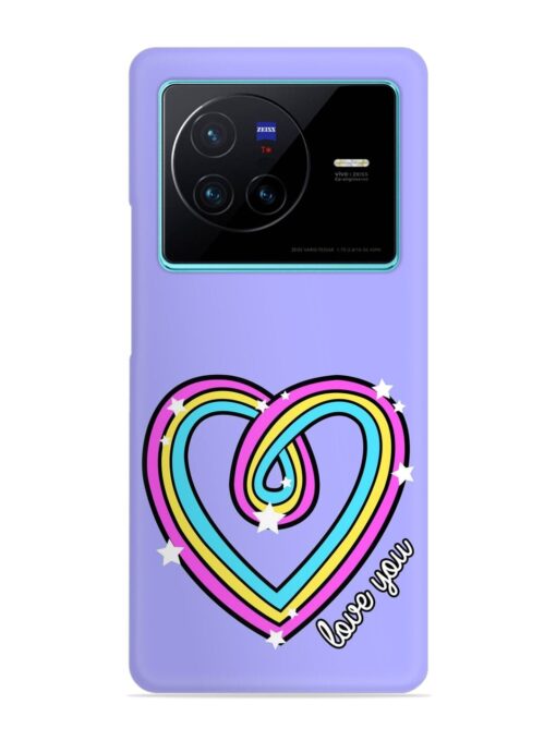 Colorful Rainbow Heart Snap Case for Vivo X80