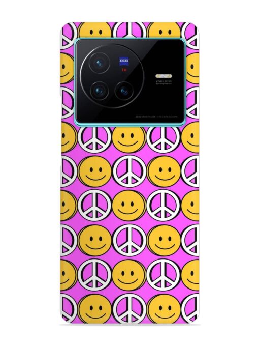 Smiley Face Peace Snap Case for Vivo X80 Zapvi