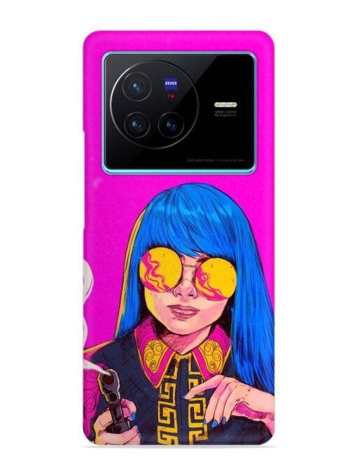 Aesthetic Anime Girl Snap Case for Vivo X80