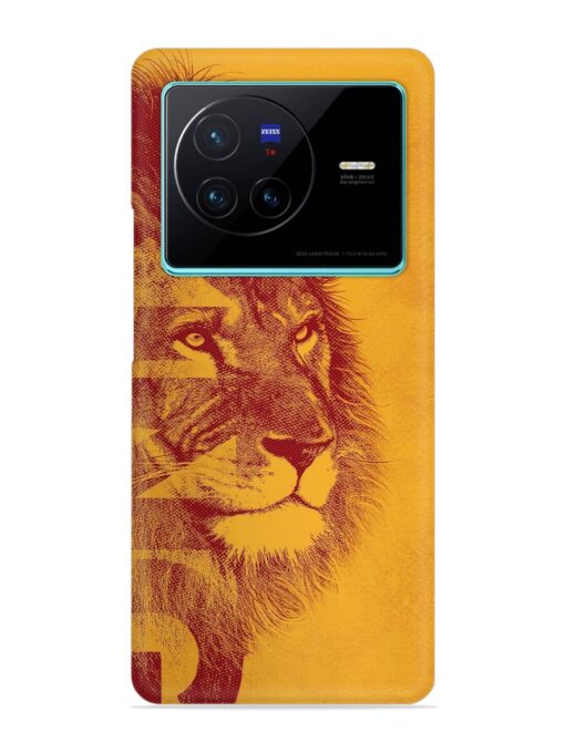 Gold Lion Crown Art Snap Case for Vivo X80