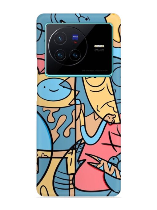 Silly Face Doodle Snap Case for Vivo X80 Zapvi