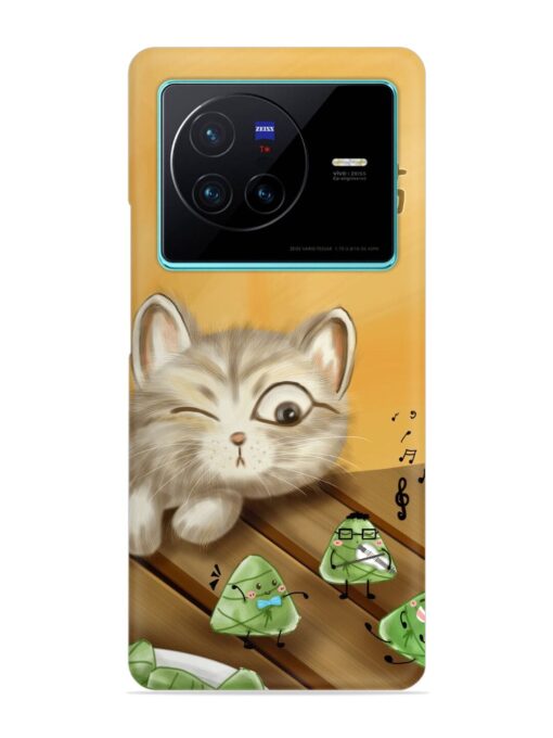 Cat Scorpion Dancing Snap Case for Vivo X80 Zapvi