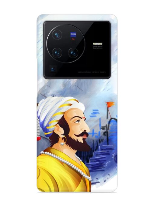 Shivaji Maharaj Color Paint Art Snap Case for Vivo X80 Pro