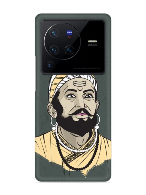 Shivaji Maharaj Vector Art Snap Case for Vivo X80 Pro Zapvi