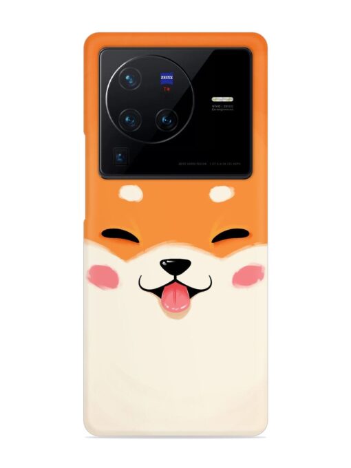 Cute Dog Face Vector Snap Case for Vivo X80 Pro