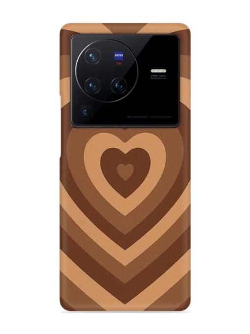 Brown Heart Snap Case for Vivo X80 Pro Zapvi