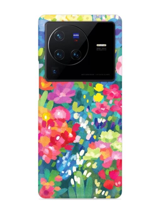 Watercolor Flower Art Snap Case for Vivo X80 Pro Zapvi