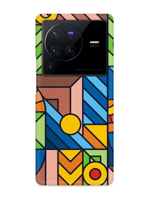 Colorful Geometric Snap Case for Vivo X80 Pro Zapvi