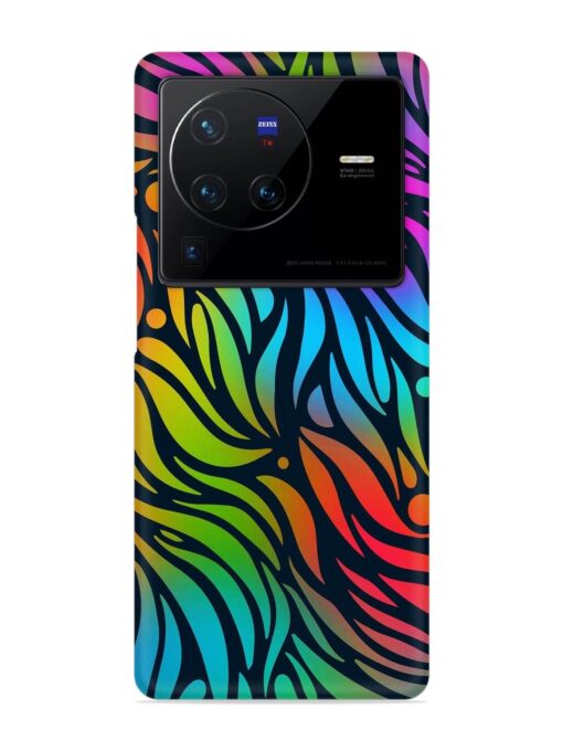 Abstract Leaf Design Snap Case for Vivo X80 Pro Zapvi