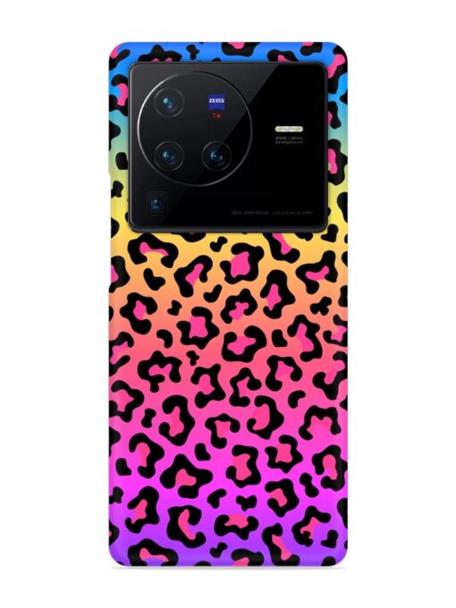 Neon Rainbow Colored Snap Case for Vivo X80 Pro Zapvi